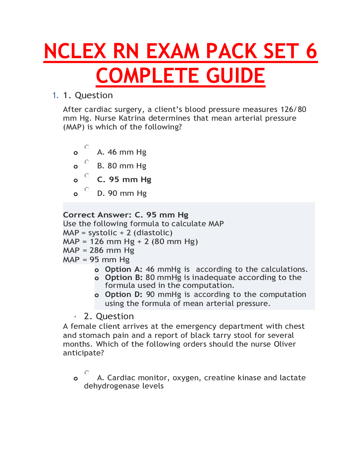 Preview image for NCLEX RN EXAM PACK SET 6 LATEST UPDATED SOLUTION,COMPLETE GUIDE RATED A+|CHAMBERLAIN COLLEGE.